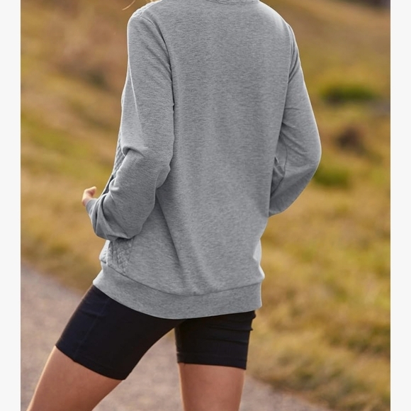 Womens Xl Comfy Gray Quilted Womens Pullover Sweater Textured Design Jeans - Picture 2 of 5